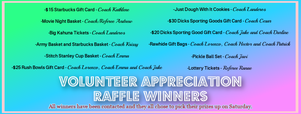 volunteer raffle winners